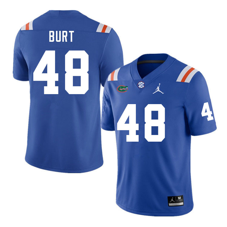 Men #48 Gannon Burt Florida Gators College Football Jerseys Stitched Sale-Throwback